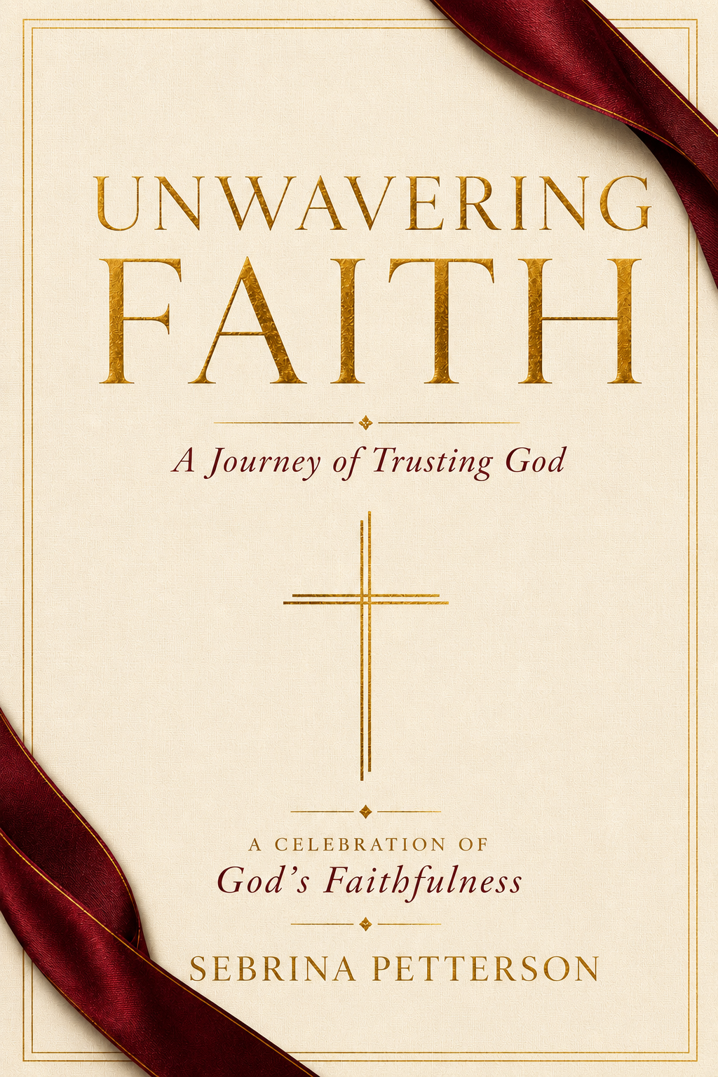 Unwavering Faith: A Journey of Trusting God — book cover by Sebrina Petterson, A Celebration of God's Faithfulness